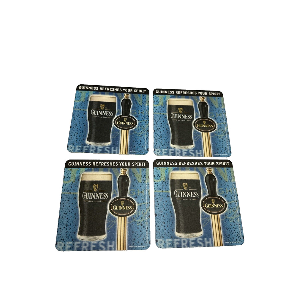 Guinness Beer Coasters Set of‎ 4 Refresh Your Spirit Bar Decor